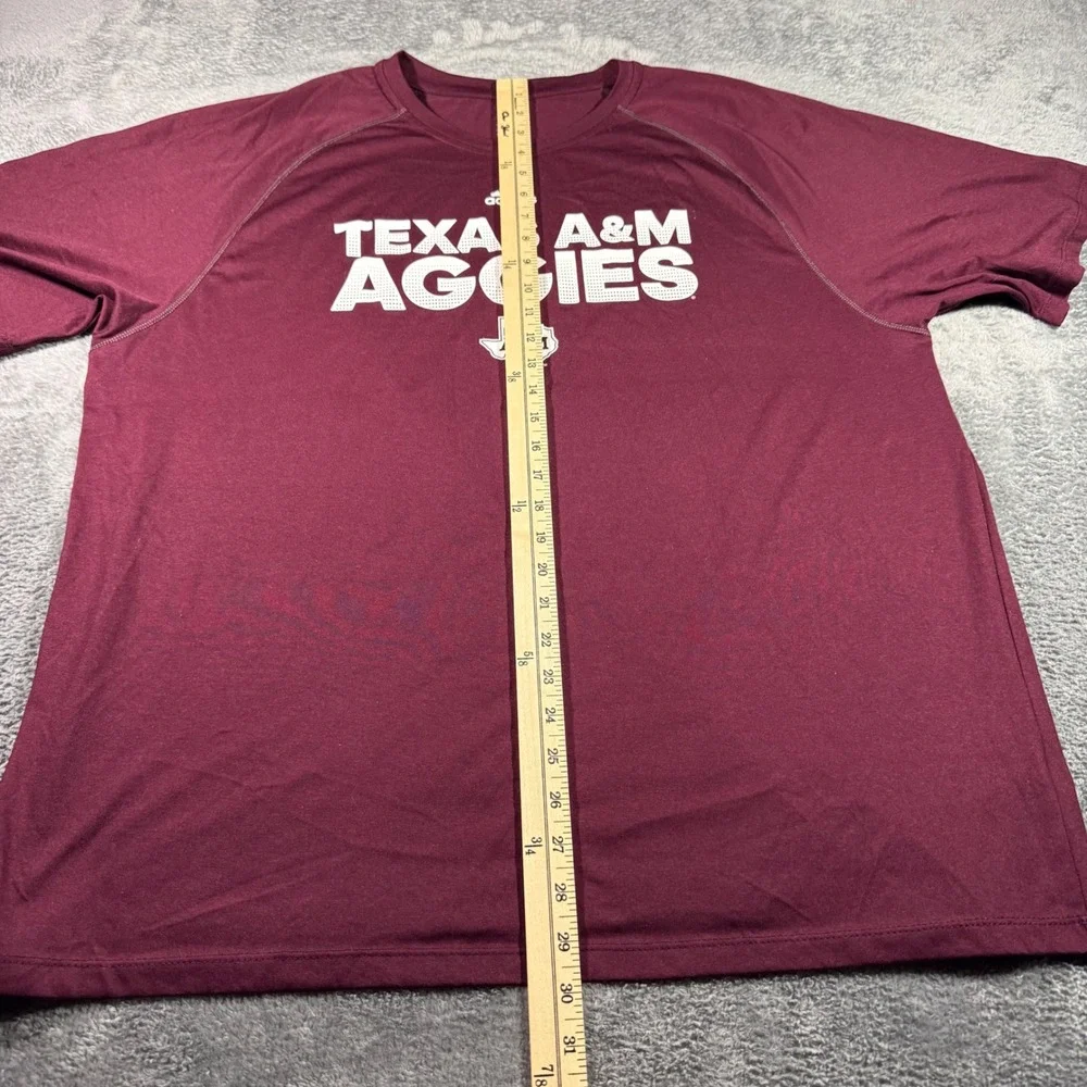 Adidas Mens Texas A&M Aggies Climalite Maroon Graphic T-Shirt 2XL 2996A 16